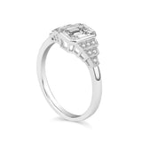 Emerald Pavé Lab Diamond Engagement Ring in Platinum