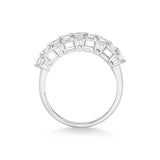Emerald-Cut Lab-Created Diamond Cluster Ring in 14K White Gold