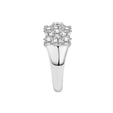 Emerald-Cut Lab-Created Diamond Cluster Ring in 14K White Gold