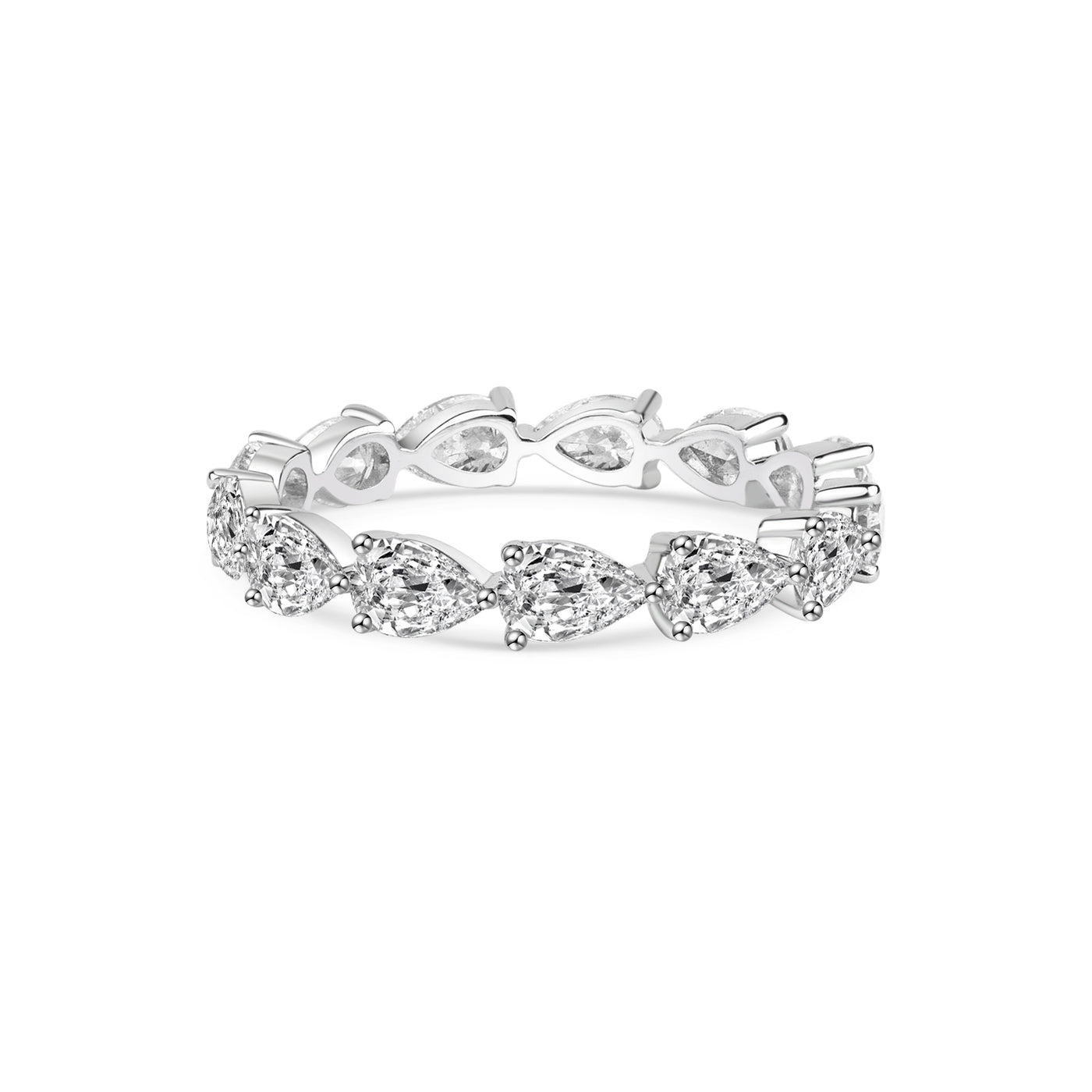 Platinum Pear Shared-Prong Lab Diamond Ring