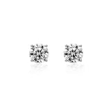 4-Prongs Lab Diamond Stud Earring with Round Shape in White