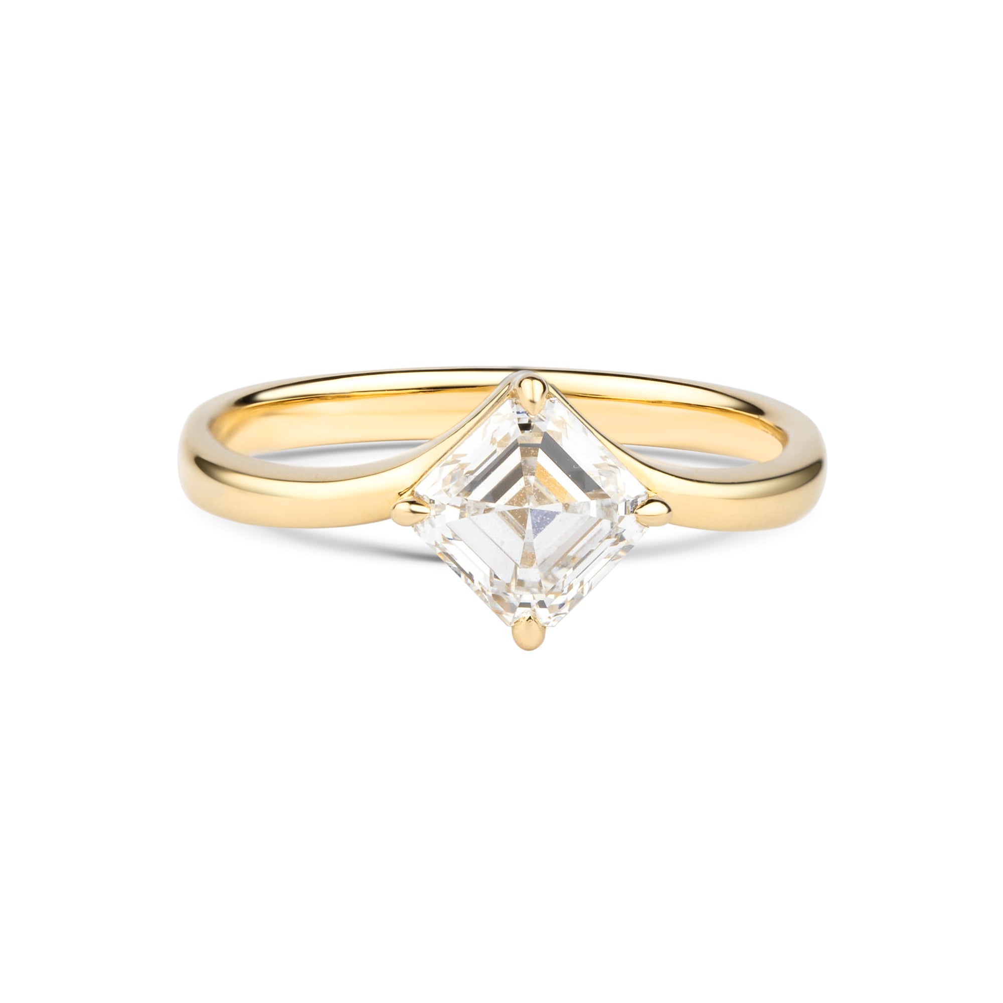 Solitaire Lab-Created Diamond Engagement Ring with Prong + Bezel Setting