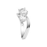 Toi & Moi Lab Diamond Engagement Ring in White Platinum
