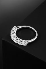 Round Lab-Created Diamond with Shared Prong Setting Ring, 18K White