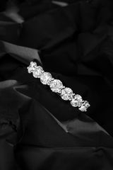 Round Lab-Created Diamond with Shared Prong Setting Ring, 18K White