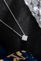 Princess Bezel Set Lab-Created Diamond Necklace, Platinum