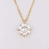 Round NSEW with Prongs Lab-Created Diamond Necklace, 14K Gold
