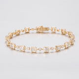 Asscher Bezel Lab-Created Diamond Bracelet, 14K Gold