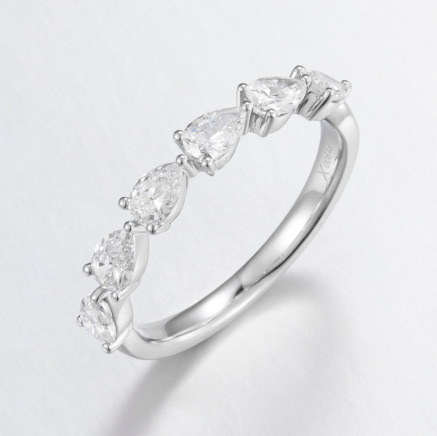 Pear Channel Setting Lab-Created Diamond Ring, Platinum