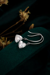 Heart Solitaire Lab-Created Diamond Earring, 18K White