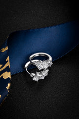 Emerald Three Stones Lab-Created Diamond Hoop Earrings, Platinum