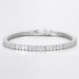 Emerald Shared Prong Setting Lab-Created Diamond Bracelet, 18K Gold
