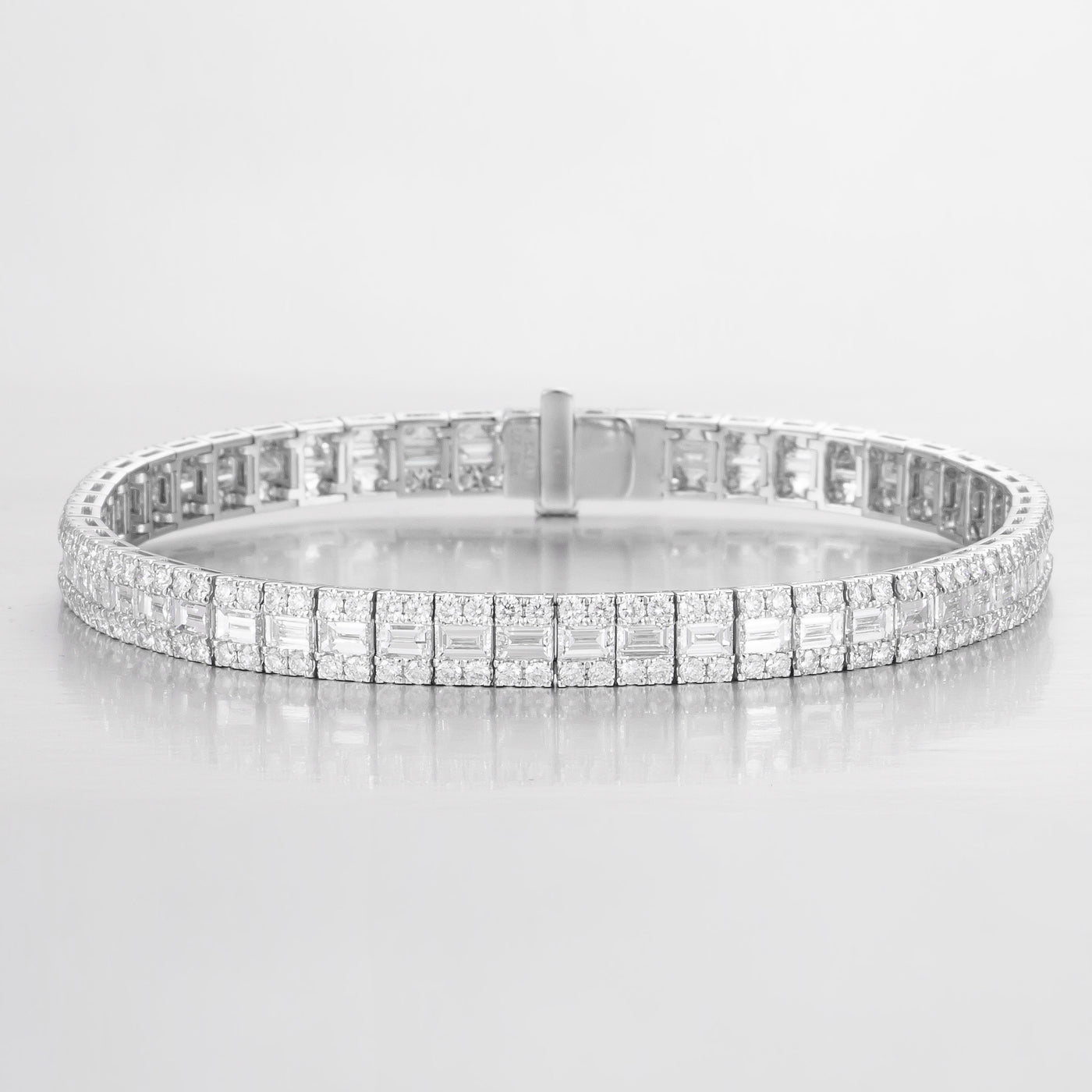 Criss Pavé Setting Lab-Created Diamond Bracelet, 14K White