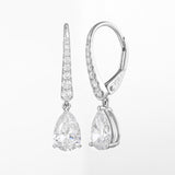 Pear Invisible Gallery Lab-Created Diamond Hoop Earrings, Platinum