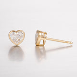 Heart Bezel Lab-Created Diamond Stud Earrings, 14K Gold
