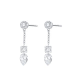 Mixed Bezel Lab-Created Diamond Earrings, Platinum