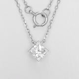 Princess Bezel Set Lab-Created Diamond Necklace, Platinum