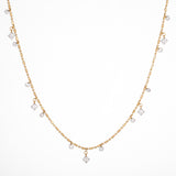 Mixed Shaped Setting Lab-Created Diamond Necklace, 18K Gold